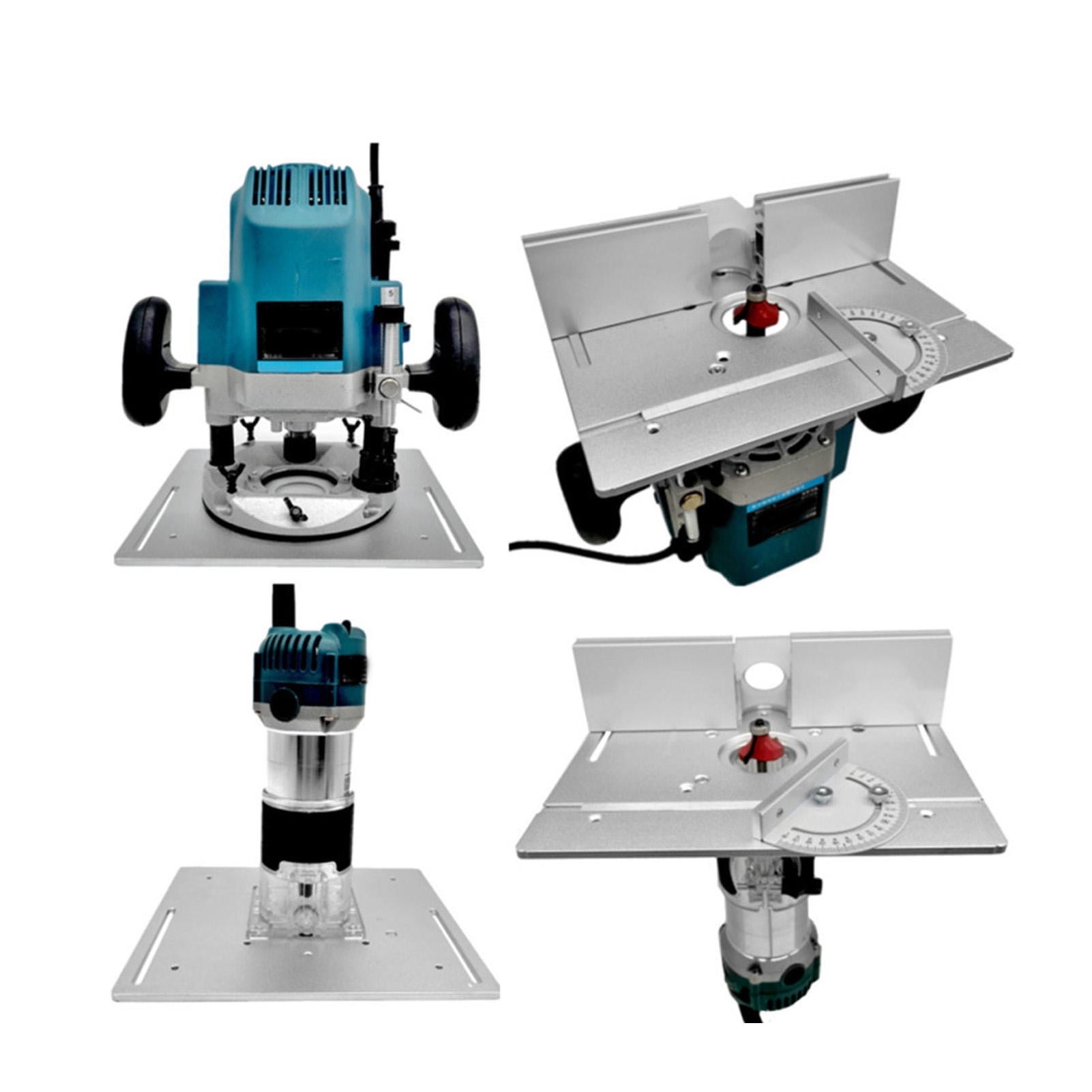 LAZIOEGR 2‑in‑1 Aluminum Router & Trimming Table Insert Plate – Dual‑Spacing, 85×85 mm & 70×60 mm, High‑Hardness, Rust‑Resistant, Precision‑Aligned for Woodworking Bench & Milling Machines