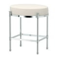thumbnail image 2 of Gatco 1359 Oval White Leather Vanity Stool, Satin Nickel, 2 of 2