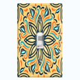 thumbnail image 1 of Metal Light Switch Plate Cover Blue Orange Star Mandala Tile Pattern TIL042, 1 of 13
