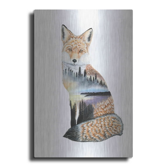 Luxe Metal Art 'Fox Lake landscape' by Michelle Faber, Metal Wall Art, 24"x36"