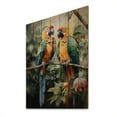thumbnail image 2 of Designart "Pair of Parrots on a Branch III" Animals Print on Natural Pine Wood, 2 of 5