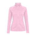thumbnail image 3 of WAGUTH Women's Sun Protection Athletic Jacket Long Sleeve Full-Zip Workout Running Tops with Thumb Holes & Pockets,Pink,XL, 3 of 5