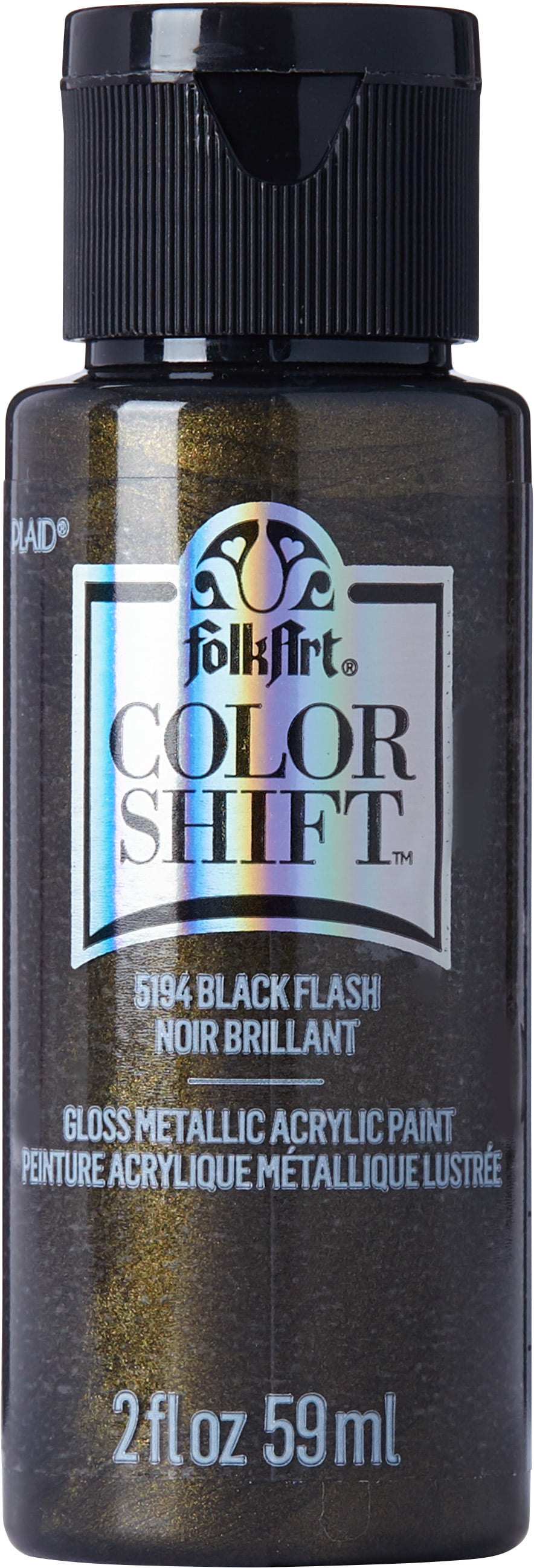 FolkArt Color Shift Acrylic Craft Paint, Gloss Finish, Black Flash, 2 fl oz