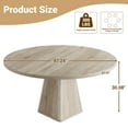 thumbnail image 7 of UHOMEPRO Round Dining Table, 47" Circle Kitchen Table for 4-6, Farmhouse Dining Room Table with Sturdy Wood Strip Base, Modern Dining Table for Dining Room Living Room, Beige(Only Table), 7 of 7