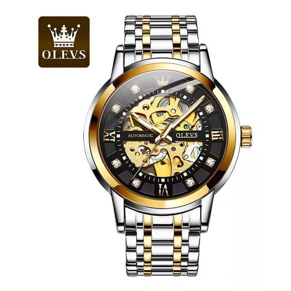 Olevs Reloj Mecánico Hueco Impermeable Para Hombre