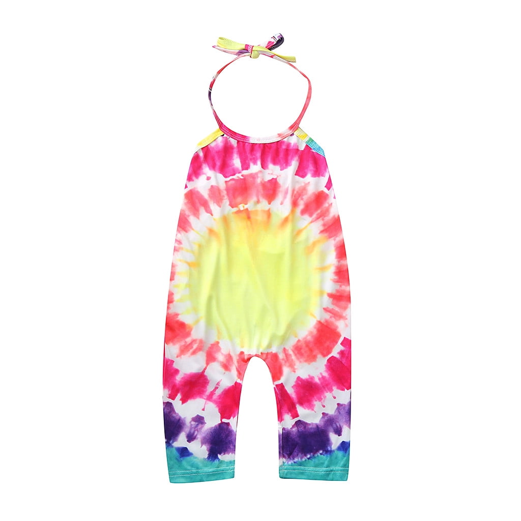 Toimothcn Baby Girls Romper Jumpsuits Sleeveless Casual Rainbow