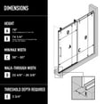 thumbnail image 3 of VIGO Hamilton Aerodynamic Frameless Sliding Shower Door in Matte Brushed Gold with Clear Glass, 3 of 13