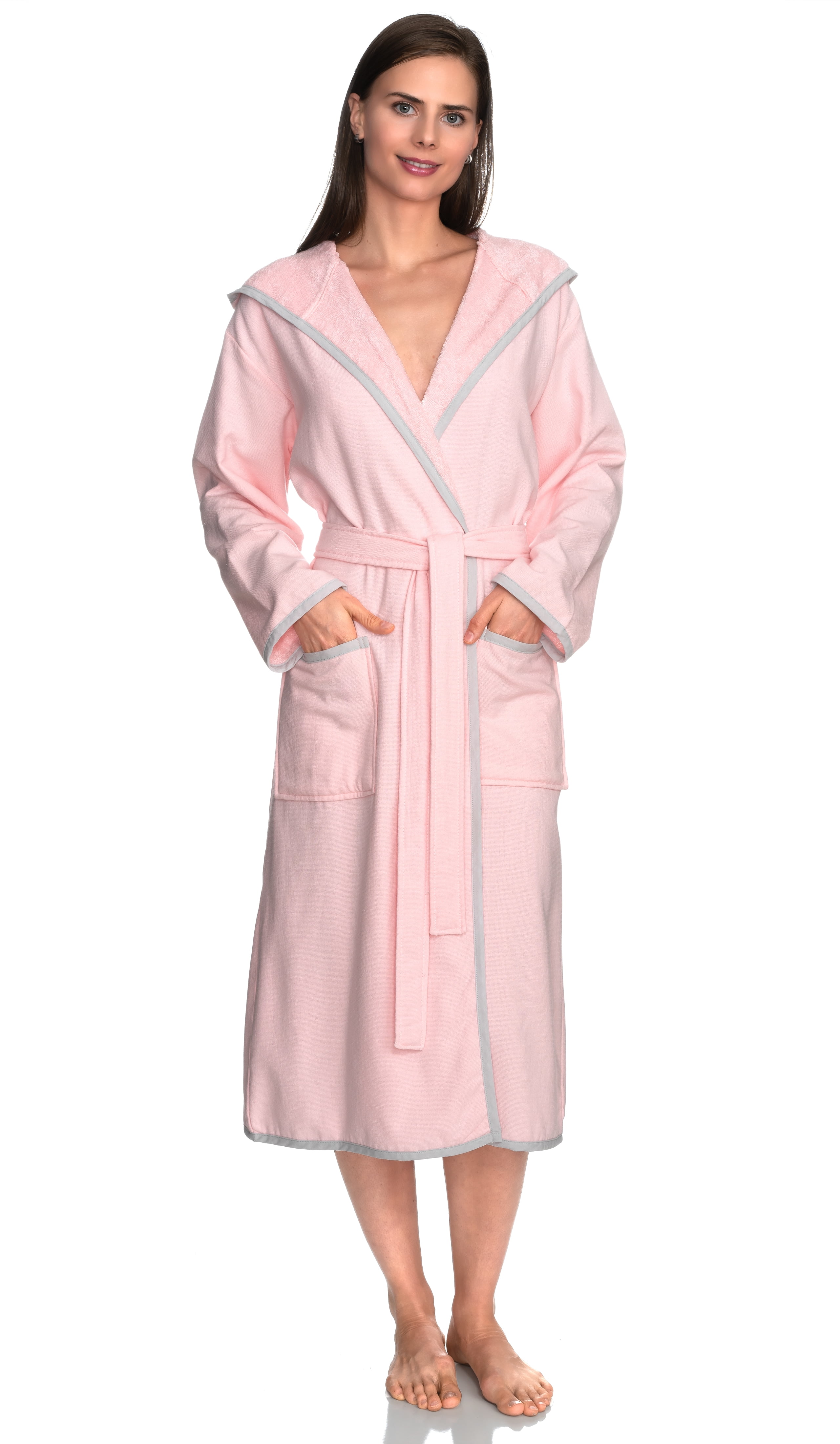 Small Bath Robe TowelSelections Women's Robe, Cotton Lined Hooded Terry Bathrobe Small ...