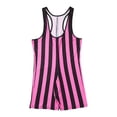 thumbnail image 3 of YONGHS Men Striped Wrestling Singlet Bodysuit Weight Lifting Stretchy Workout Sportwear Jumpsuit Hot Pink XXL, 3 of 7