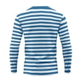 thumbnail image 4 of Chandail à Manches Longues pour Hommes, Col Rond à Imprimé Rayé, Haut Athlétique Décontracté, Vert Militaire L, 4 of 6