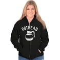 thumbnail image 3 of Funny Coffe Pot Head Pun Humor Unisex Fleece Graphic Zip Up Hoodie Brisco Brands 5X, 3 of 5