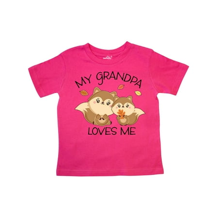 

Inktastic My Grandpa Loves Me with Cute Squirrels in Autumn Gift Toddler Boy or Toddler Girl T-Shirt