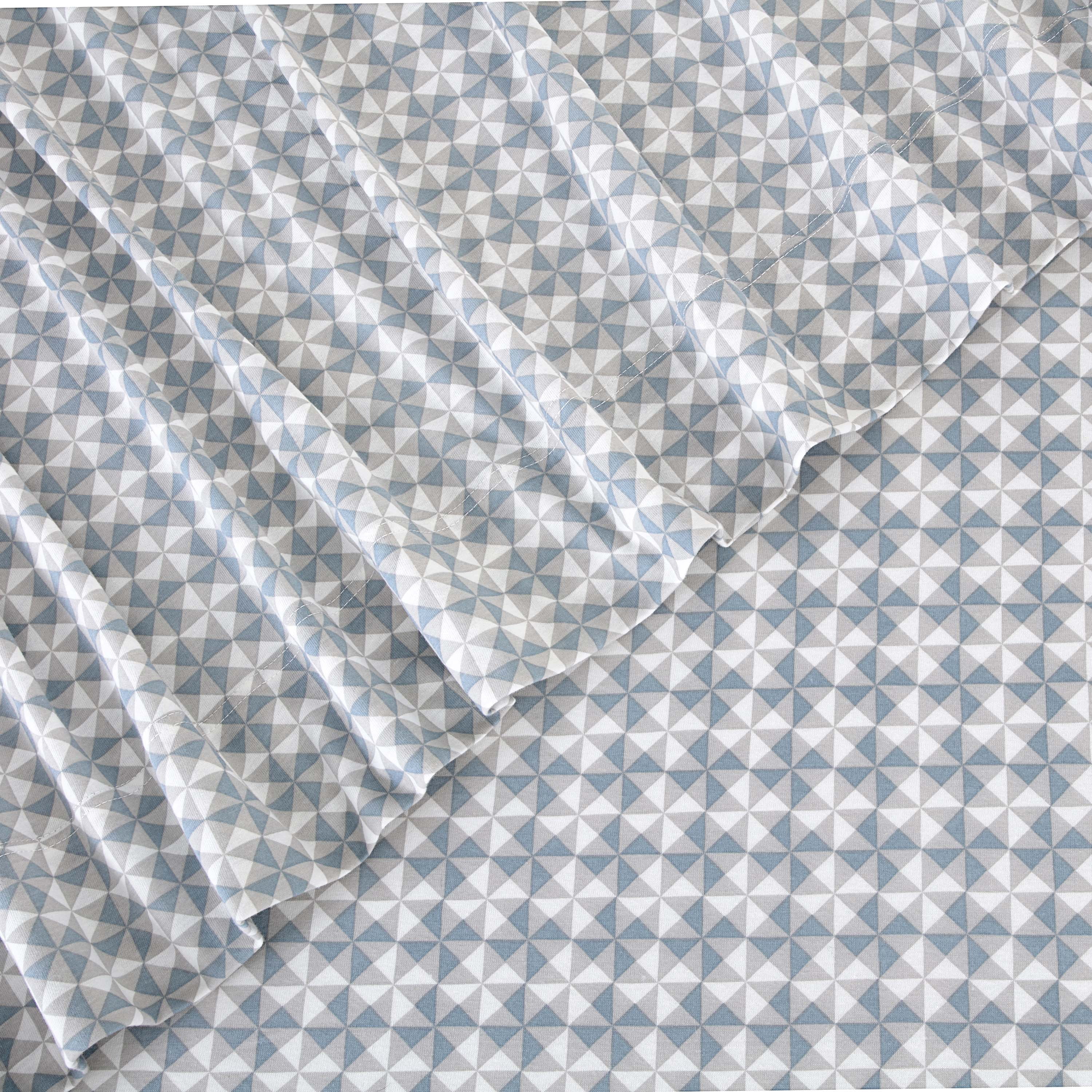Vellux Noma Jersey Sheet Set, Twin, Soft Blue