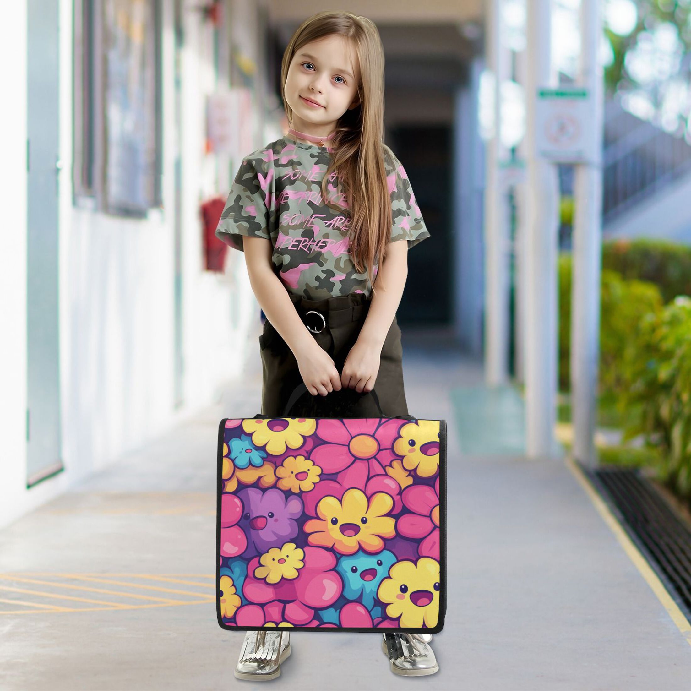 YAZAOO Zipper Binder trapper keeper Documents Organized Design Vibrant Tulip Symphony Printed