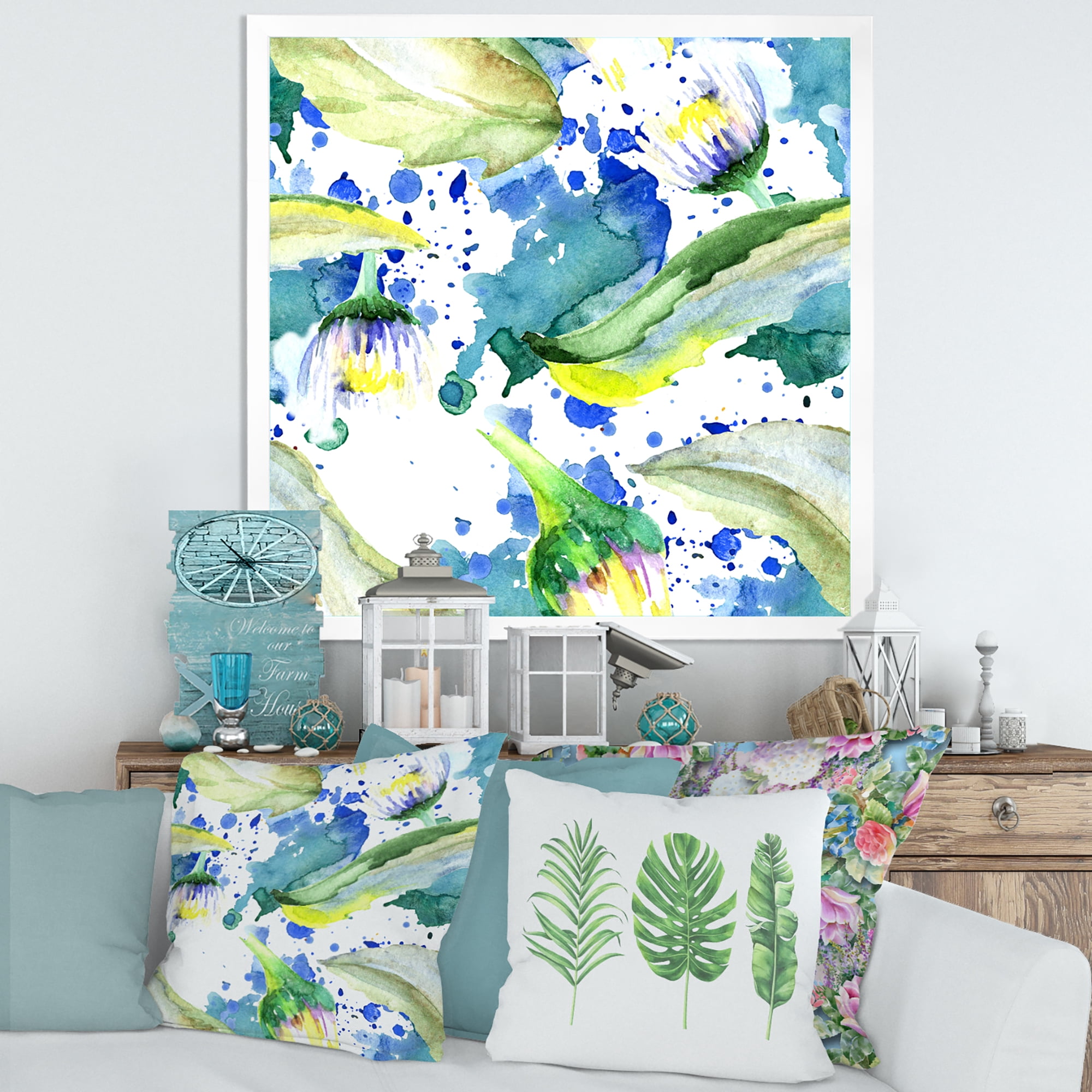 Designart 'Aquarelle Impression of Daisy Flowers I' Traditional Framed Art Print