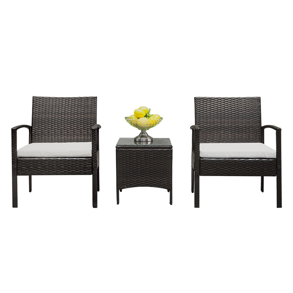 Outdoor Chairs And Table For Garden Patio 3 Piece Furniture Set Clearance  Sale