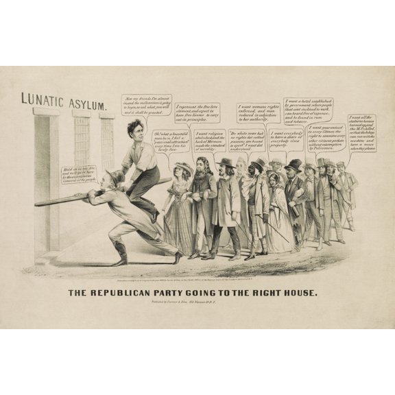Print: The Republican Party Going To The Right House, 1860
