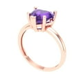 thumbnail image 2 of 2 ctw Solitaire Anniversary Ring for Women | Heart Cut Natural Amethyst | Hyperallergenic Solid 14K Rose Gold, 2 of 5