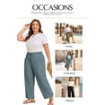thumbnail image 4 of SHEWIN Cotton Pants Women Plus Size Pants Wide Leg Pants Drawstring Elastic Waist Lounge Pants Lightweight with Pockets, 4 of 12