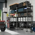 thumbnail image 3 of M MZG 5 Tier Storage Shelves with Wheels, Storage Shelves Units, 23.6"D x 53.2"W X 73.6"H, Heavy Duty Garage Rack, Black, 3 of 8