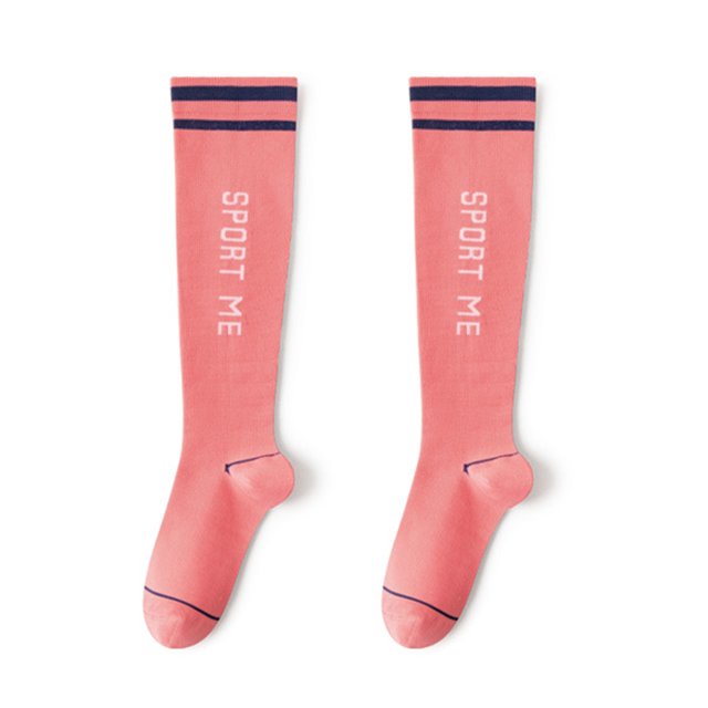 Visland 1 Paire Bas de Compression Rayé Extensible Long Tube Anti-Fatigue Chaussettes Sportives pour l'Escalade de Course à Pied