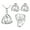White, variant on VEAREAR Women's Party Jewelry Set Faux Pearl Triangle Pendant Necklace Earrings Ring