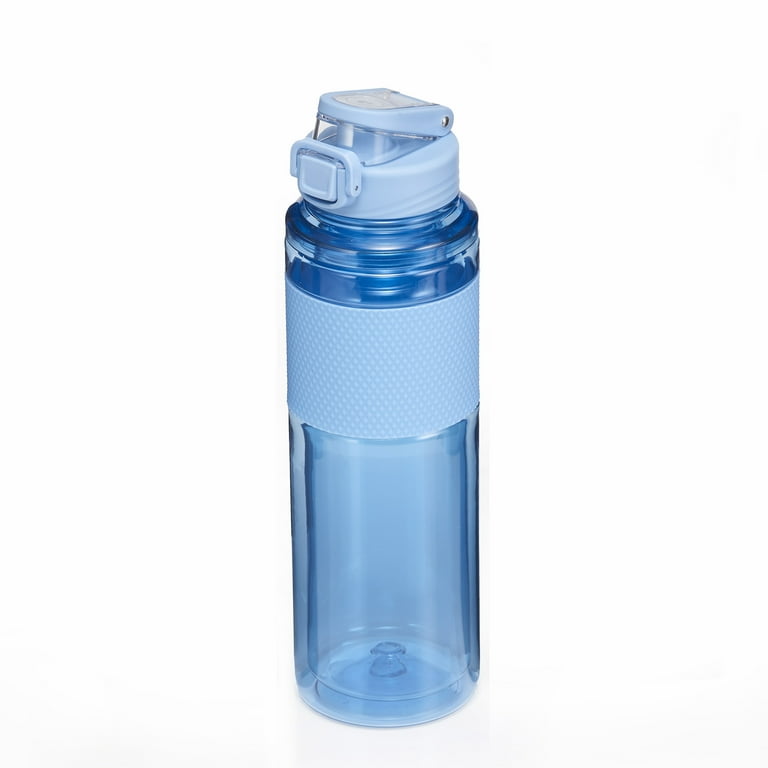 Mainstays 32 fl oz Blue Essence Solid Print Plastic Water Bottle 
