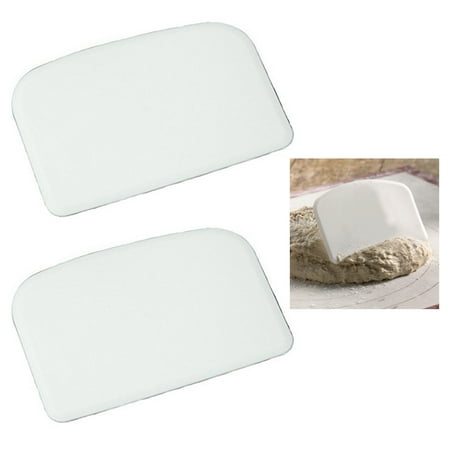 - 2 X Plastic Bowl Dough Scraper Pans Cutter Pastry Blade Pizza Kitchen Cake Tool