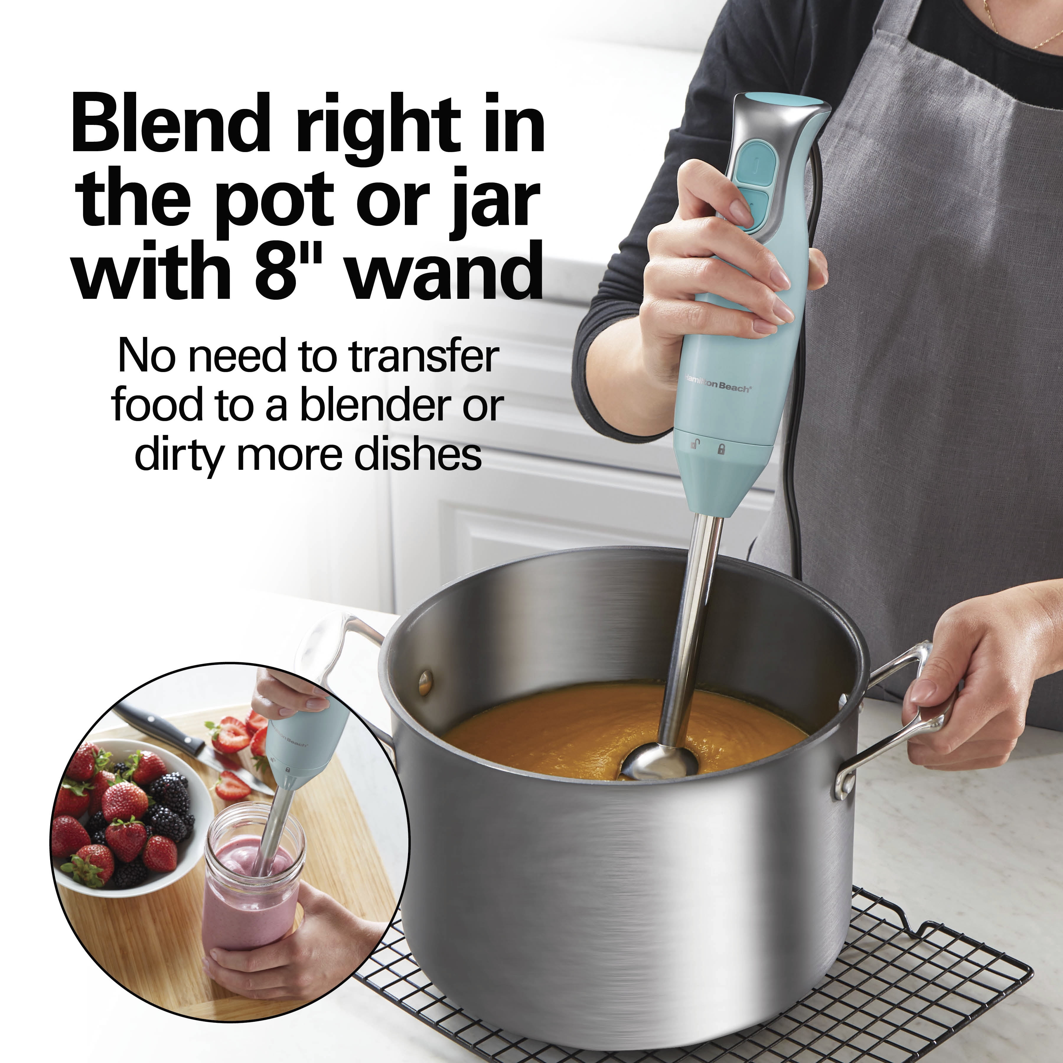 Hamilton Beach 2-Speed Immersion Hand Blender for Kitchen with
