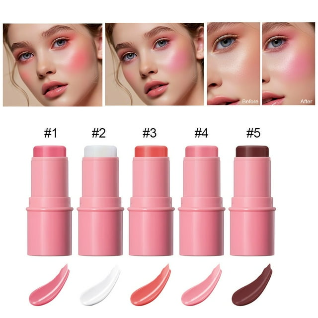 Dvkptbk blusher Waterlight Powder Blusher Stick Naturally Brightens The Fine High Gloss Powder Blusher Stick