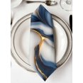 thumbnail image 2 of Navy Blue Marble Cloth Napkins Washable Set of 8, Gold Modern Art Reusable Dinner Table Napkins Cloth Bulk for Weddings Kitchen Restaurants Hotel Events Parties 20 x 20 Inch, 2 of 9
