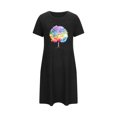 thumbnail image 5 of HomeGardon Women's Sleepwear Nightgowns for Women,Fashion Print Medium Length Dress Oversized Short Nightgown Fashion Chest Print Short Sleeve Nightdress,S-XXL, 5 of 5