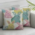 thumbnail image 2 of COMIO Easter Pillow Covers, Colorful Bunny Decorative Throw Pillows,Vintage Rabbits Spring Seasonal Holiday Outdoor Decor Pillowcase Farmhouse Cushion Cover for Couch Sofa&nbsp;2pc, 2 of 6