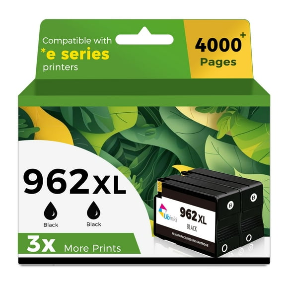 Ubinki 962XL Black Ink Cartridges Replacement for HP 962 XL 962XL HP962 HP962XL for OfficeJet Pro 9015e 9015 9010e 9010 9018 9018e 9020 9022 9022e 9025e 9025 Printer (Black, 2 Pack)