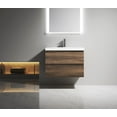thumbnail image 5 of Alma 30 Inch Ebony Brown Wall Mount Vanity With A integrated Sink, 5 of 15