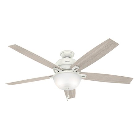 Hunter 60 Donegan Fresh White Ceiling Fan With Light Kit And Pull