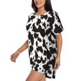 thumbnail image 2 of Picia Cow Skin 2 Pajamas Sets for Women Soft Short-Sleeved Pjs with Lounge Shorts Two Piece Sleepwear-X-Large, 2 of 9