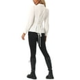 thumbnail image 3 of INSPIRE CHIC Long Sleeve Tops for Women Casual V Neck Tie Back Shirts Button Up Peplum Blouse White S, 3 of 5