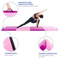 thumbnail image 3 of Matladin 8' Folding Gymnastics Gym Exercise Aerobics Mat, 8ft x 2ft x 2in PU Leather Tumbling Mats (Purple&Pink), 3 of 7
