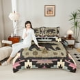 thumbnail image 4 of Manfei Wildlife Bear 2pcs Bedding Comforter Set for Boys Girls,Tribal Aztec Twin Comforter Sets,Retro Vintage Breathable Bedding Set,Lightweight Room Decor,Reversible, 4 of 8