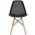 thumbnail image 2 of Topcobe 2 Pcs Modern Plastic Hollow Chair Set with Wood Leg, Living Room Chairs for Home Kitchen, Black, 2 of 8