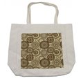 thumbnail image 1 of Animal Print Shopping Bag, Safari Pattern Cheetah Skin Print Fauna Theme in Neutral Colors, Eco-Friendly Reusable Bag for Groceries Beach and More, 15.5" X 14.5", Cream, by Ambesonne, 1 of 2