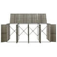 thumbnail image 3 of vidaXL Quadruple Wheelie Bin Shed Gray 107.9"x31.5"x46.1" Poly Rattan, 3 of 7