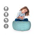 thumbnail image 2 of Pale Blue Storage Toy Bag Chair, Abstract Little Bubbles Natural Scenery Japanese Style Vintage Art Design, Stuffed Animal Organizer Washable Bag, Large Size, Turquoise White, by Ambesonne, 2 of 3
