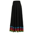 thumbnail image 2 of inhzoy Women High Waist Full Circle Skirt Folk Flamenco Ballroom Dance Skirt Long Maxi Skirt Black 87cm 4XL, 2 of 4