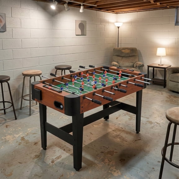 GOMYHOME 48" Foosball Table for Adults, MDF Soccer Game Table with Steel Rods and Scoring