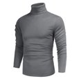 thumbnail image 1 of Poriff Mens Casual Knit Turtleneck Pullover Thermal Sweater Slim Fit Basic Tops Grey M, 1 of 4