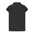 thumbnail image 5 of Womens Shirts Cotton Linen High Neck Cap Sleeve Casual Spring Summer T Shirts for Women Black M, 5 of 5