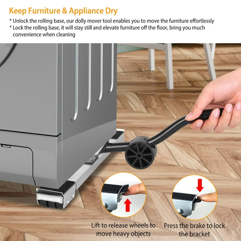 Appliance Roller Mobile Base Extendable Stand Universal Heavy Duty  Refrigerator Black Universal 