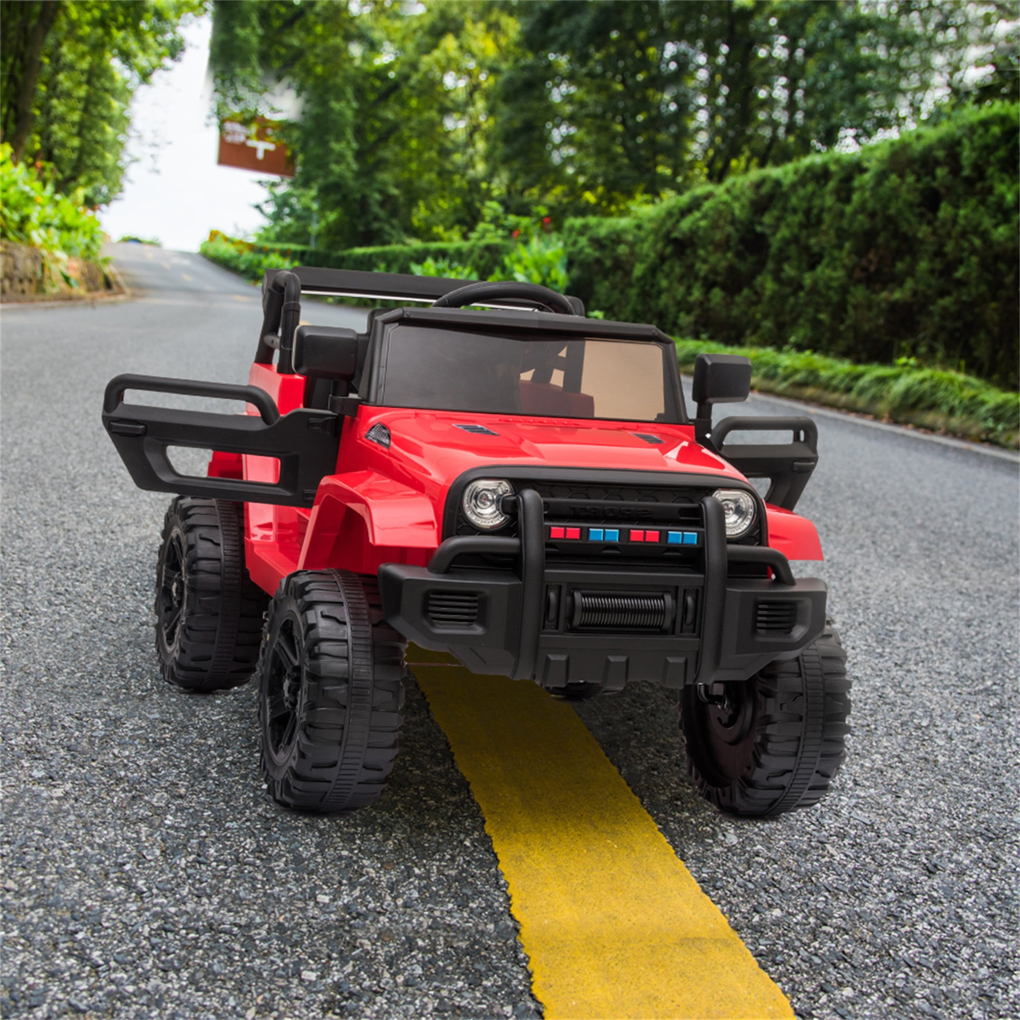 CIPACHO 12V Powered Dual Drive Ride On Car, Electric Kids Car with 2.4G Remote Control, MP3 Player, Radio, USB Port, Red